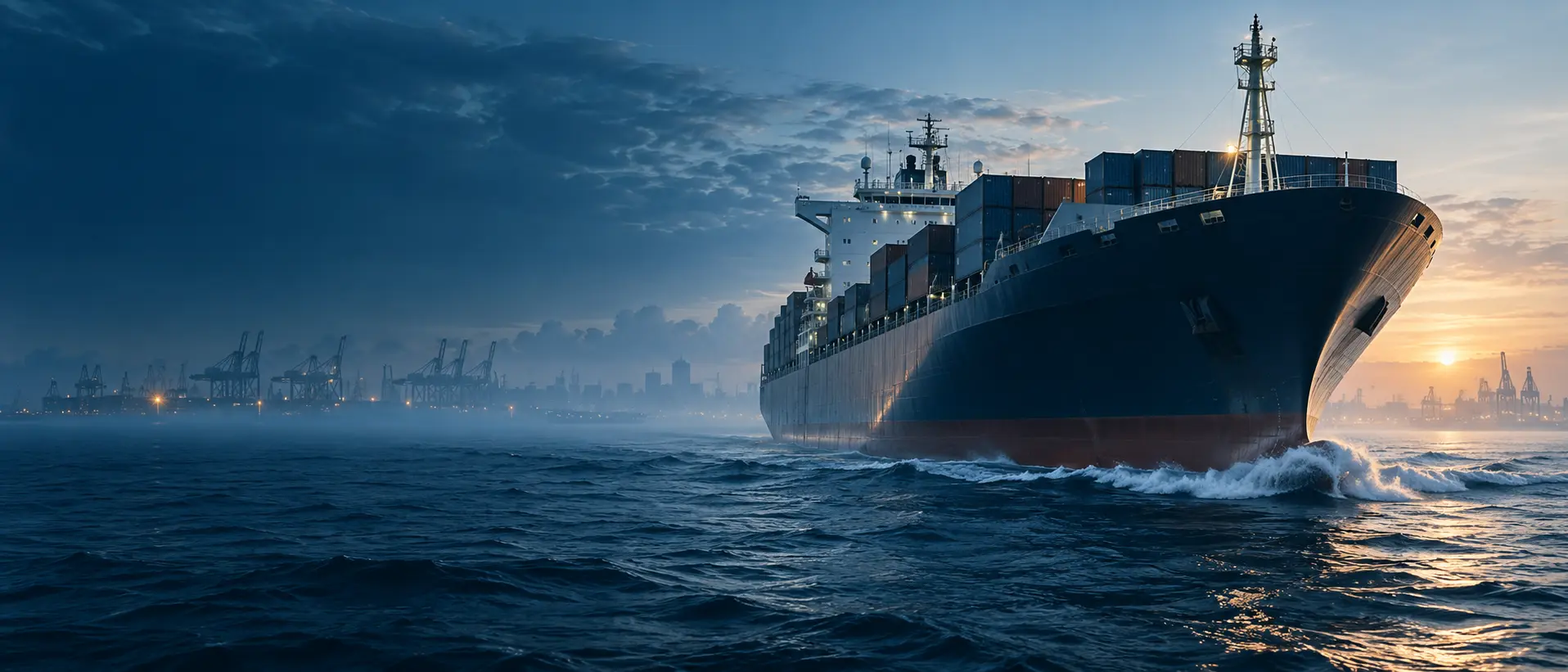 Commercial vessel at sea